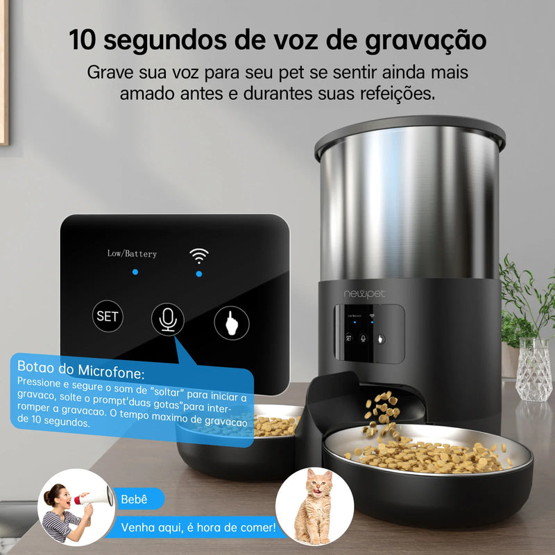 comedouro Automático de Ração 5L para Cães e Gatos com WiFi